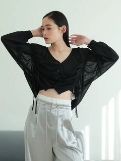 LADYMADE(レディメイド) |シャーリングシアーニットカーディガン