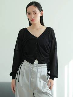 LADYMADE(レディメイド) |シャーリングシアーニットカーディガン