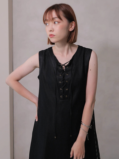 LADYMADE(レディメイド) |レースアップメッシュワンピース