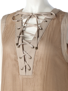 LADYMADE(レディメイド) |レースアップメッシュワンピース