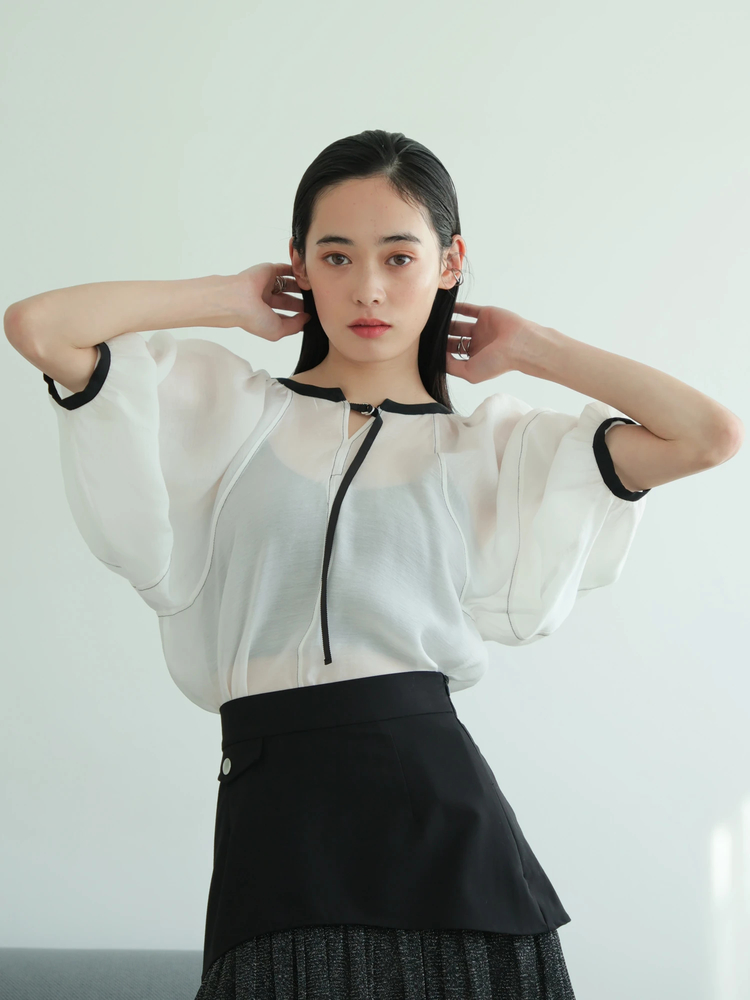 LADYMADE(レディメイド) |バイカラーボリュームシアーブラウス