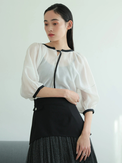 LADYMADE(レディメイド) |バイカラーボリュームシアーブラウス