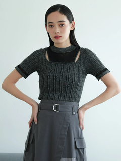 LADYMADE(レディメイド) |スリットシアーレイヤードラメニット