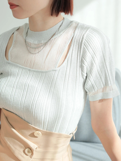 LADYMADE(レディメイド) |スリットシアーレイヤードラメニット