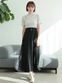 LADYMADE(レディメイド) |スリットシアーレイヤードラメニット