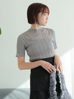 LADYMADE(レディメイド) |スリットシアーレイヤードラメニット