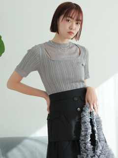 LADYMADE(レディメイド) |スリットシアーレイヤードラメニット