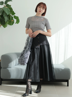 LADYMADE(レディメイド) |スリットシアーレイヤードラメニット