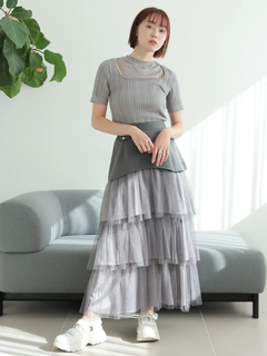 LADYMADE(レディメイド) |スリットシアーレイヤードラメニット