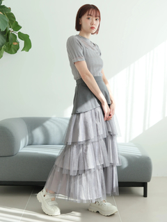 LADYMADE(レディメイド) |スリットシアーレイヤードラメニット