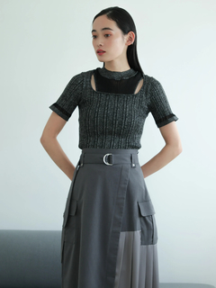 LADYMADE(レディメイド) |スリットシアーレイヤードラメニット