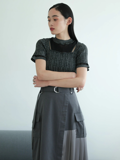 LADYMADE(レディメイド) |スリットシアーレイヤードラメニット