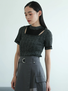 LADYMADE(レディメイド) |スリットシアーレイヤードラメニット