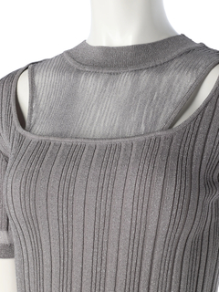 LADYMADE(レディメイド) |スリットシアーレイヤードラメニット