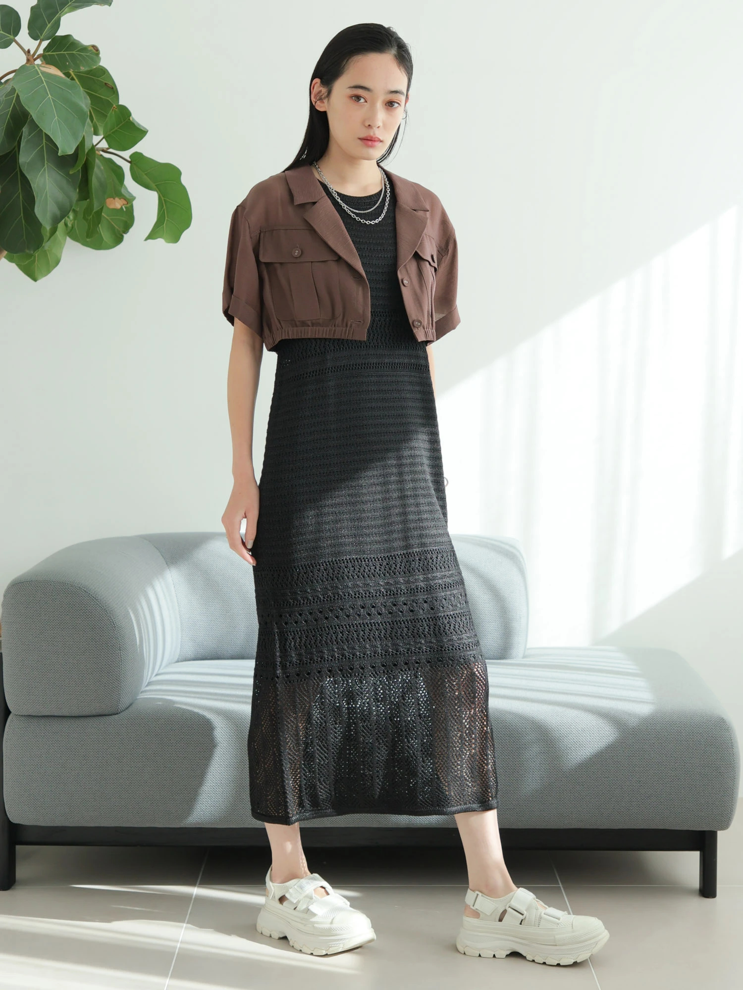 クロシェ　ドレス　ワンピース　ストール付き クロシェワンピース | STORES