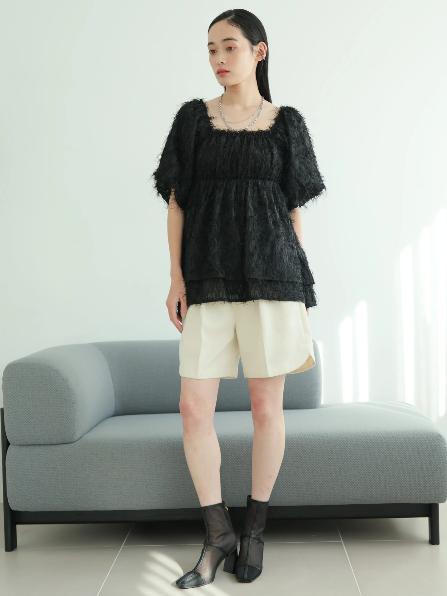 LADYMADE(レディメイド)| フリンジジャガードブラウス LADYMADE(レディメイド)| フリンジジャガードブラウス