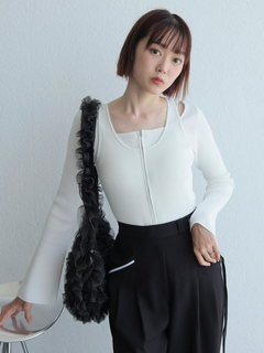 LADYMADE(レディメイド) |フロントジップレイヤードニット