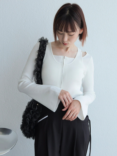 LADYMADE(レディメイド) |フロントジップレイヤードニット