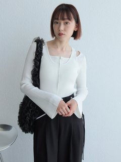 LADYMADE(レディメイド) |フロントジップレイヤードニット