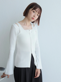 LADYMADE(レディメイド) |フロントジップレイヤードニット