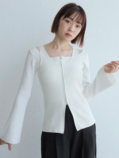 LADYMADE(レディメイド) |フロントジップレイヤードニット