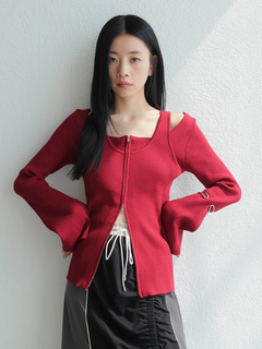 LADYMADE(レディメイド) |フロントジップレイヤードニット