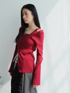 LADYMADE(レディメイド) |フロントジップレイヤードニット