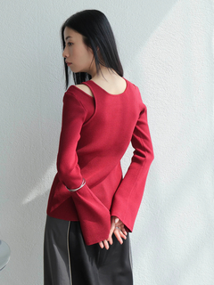 LADYMADE(レディメイド) |フロントジップレイヤードニット