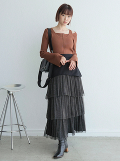 LADYMADE(レディメイド) |フロントジップレイヤードニット