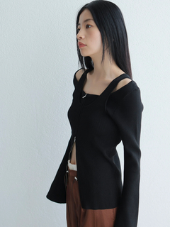 LADYMADE(レディメイド) |フロントジップレイヤードニット