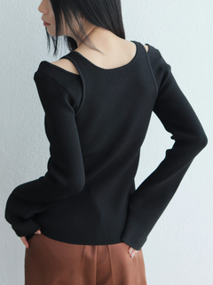 LADYMADE(レディメイド) |フロントジップレイヤードニット