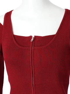 LADYMADE(レディメイド) |フロントジップレイヤードニット