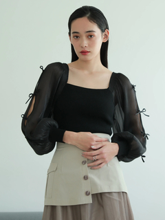 LADYMADE(レディメイド) |リボンスリーブドッキングニット