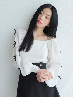 LADYMADE(レディメイド) |リボンスリーブドッキングニット