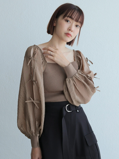 LADYMADE(レディメイド) |リボンスリーブドッキングニット