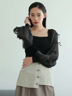 LADYMADE(レディメイド) |リボンスリーブドッキングニット