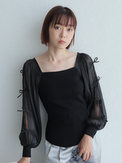 LADYMADE(レディメイド) |リボンスリーブドッキングニット
