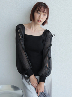 LADYMADE(レディメイド) |リボンスリーブドッキングニット