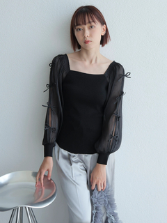 LADYMADE(レディメイド) |リボンスリーブドッキングニット
