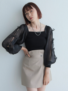 LADYMADE(レディメイド) |リボンスリーブドッキングニット
