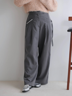 LADYMADE(レディメイド) |アシメリボンポケットタックワイドパンツ