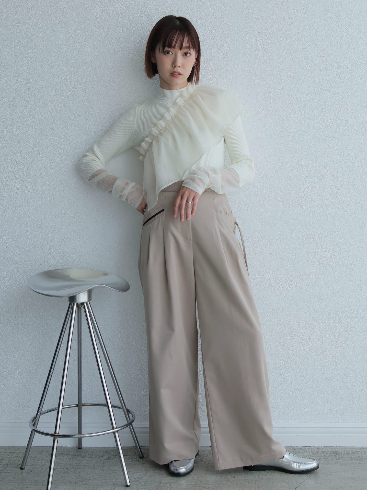 LADYMADE（レディメイド）｜ アシメリボンポケットタックワイド