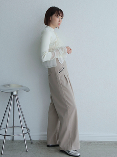 LADYMADE(レディメイド) |アシメリボンポケットタックワイドパンツ