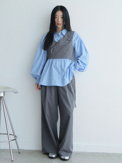 LADYMADE(レディメイド) |アシメリボンポケットタックワイドパンツ