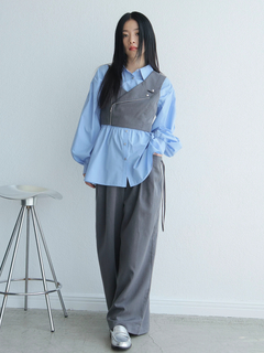 LADYMADE(レディメイド) |アシメリボンポケットタックワイドパンツ