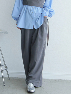 LADYMADE(レディメイド) |アシメリボンポケットタックワイドパンツ