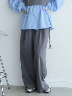 LADYMADE(レディメイド) |アシメリボンポケットタックワイドパンツ