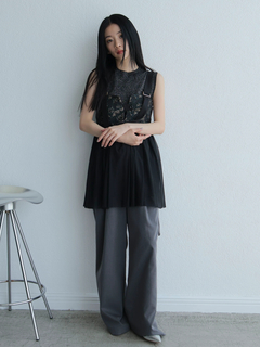 LADYMADE(レディメイド) |アシメリボンポケットタックワイドパンツ