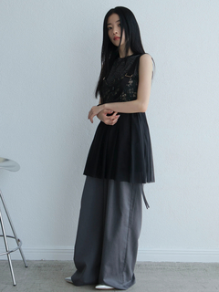 LADYMADE(レディメイド) |アシメリボンポケットタックワイドパンツ