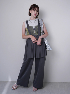 LADYMADE(レディメイド) |アシメリボンポケットタックワイドパンツ